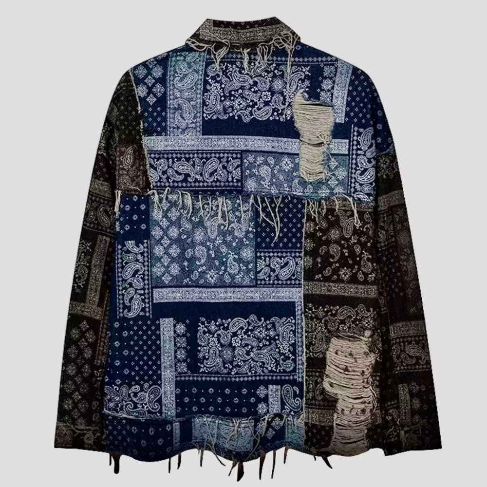 S.T Vintage Distressed Paisley Lyburnish Jacket Sz XL